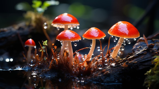 paddenstoel in het bos prachtige rode paddenstoelen in het bos