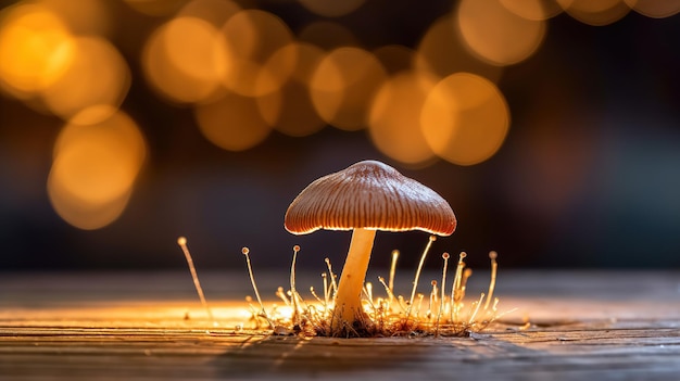 Foto paddenstoel op hout mooie plant hoog contrast