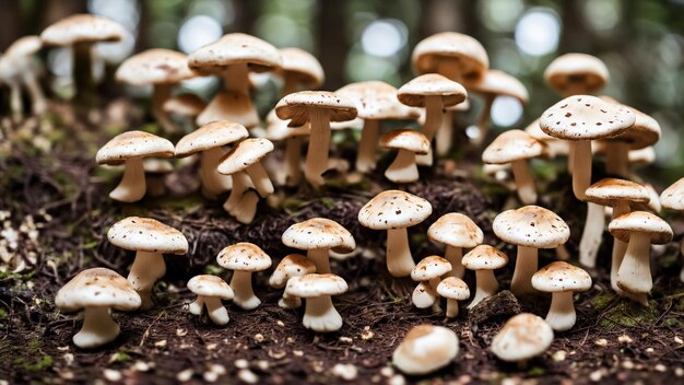 paddenstoelen in een bosbodem