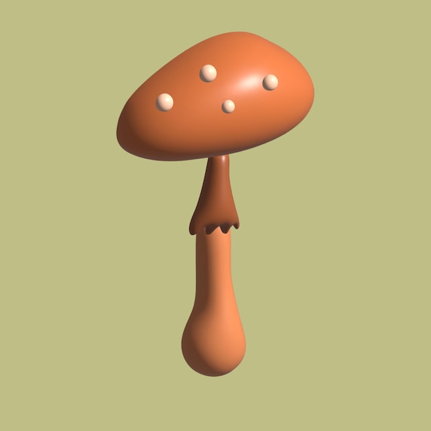 paddestoel 3D render voor paddestoel object groenten en gebladerte