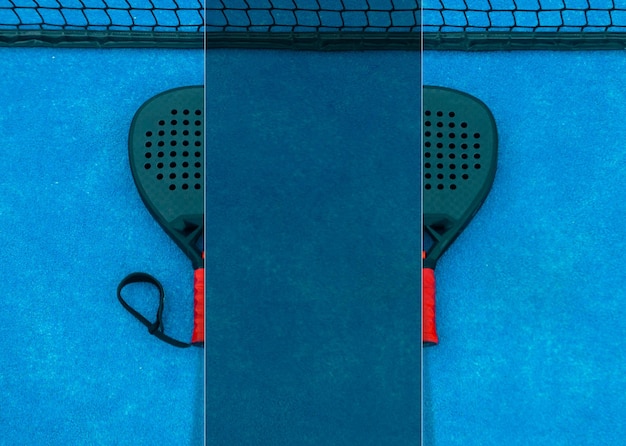 Padel social media mockup with copy space padel tennis racket background with empty space design for