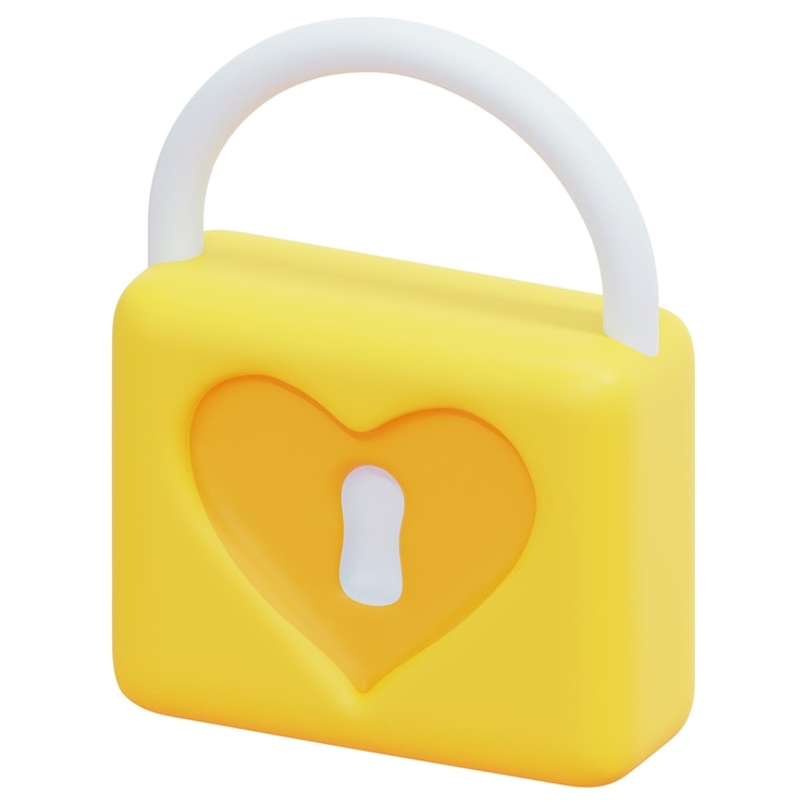 Photo padlock 3d render icon illustration