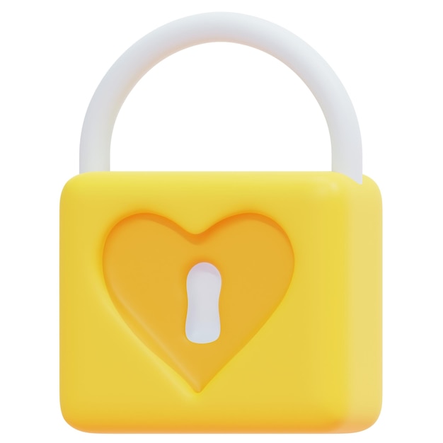 padlock 3d render icon illustration