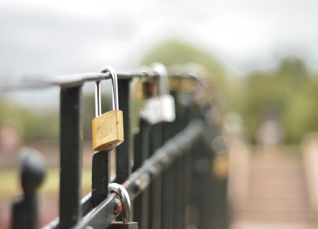 Photo padlock on bridge