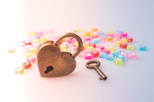 Padlock in heart shape as symbol of love