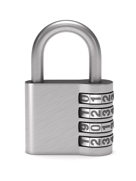 Padlock. Isolated 3D rendering