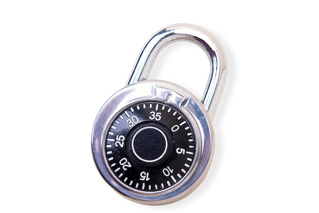 Padlock isolated over white background