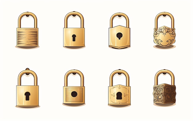 Padlock Vector Set Security Illustrations for Various Purposes