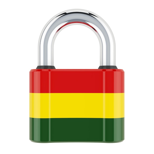 Padlock with Bolivian flag 3D rendering