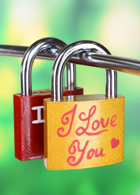 Photo padlocks on bright background