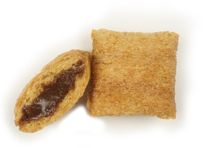 Pads with chocolate filling Closeup Isolated