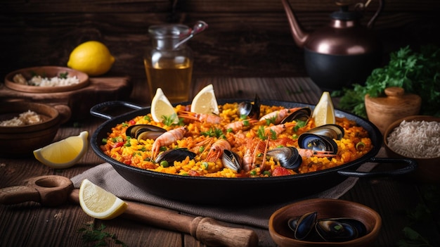 Paella-voedsel Gegenereerde AI