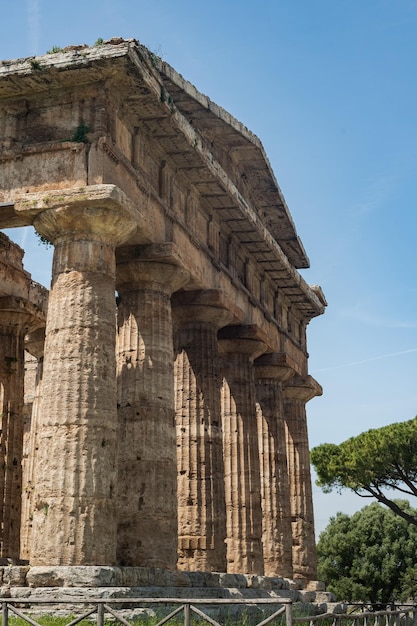 Paestum oorspronkelijk Poseidon Siberische kolonie gesticht in het begin van de 6e eeuw voor Christus Oude oude stad De tempel van Neptunus