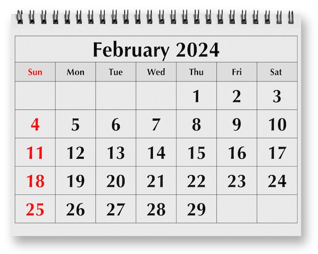 毎年恒例のカレンダーのページ 2024年2月