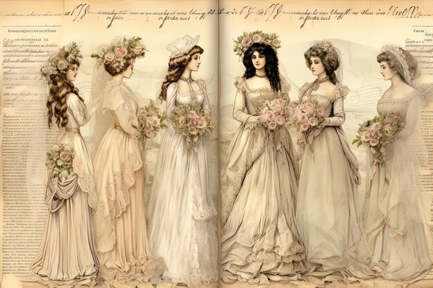 Photo a page from a book called the brides