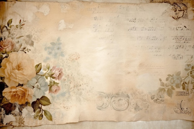 A page from a book with flowers on it