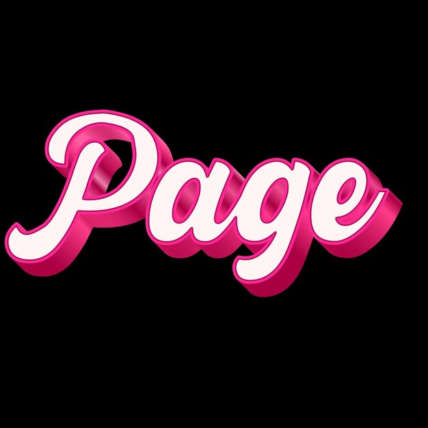 Page Typography 3D Design Pink Black White Background Photo JPG