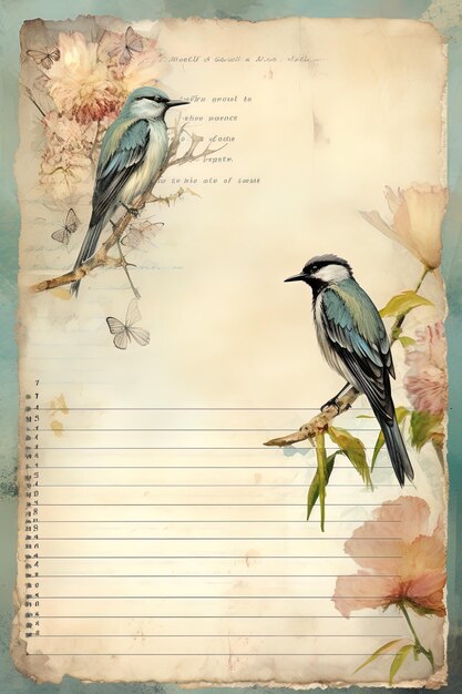 愛という言葉が書かれた鳥が描かれたページ