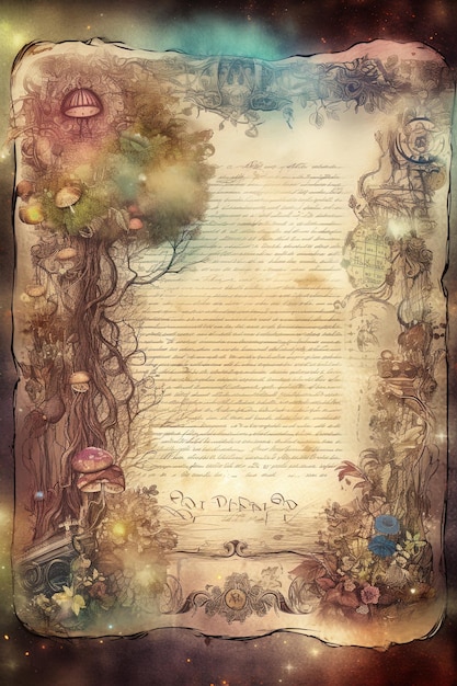 a page with a tree and the words " the name " on it.