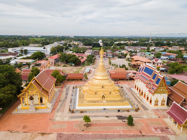 pagoda from drone