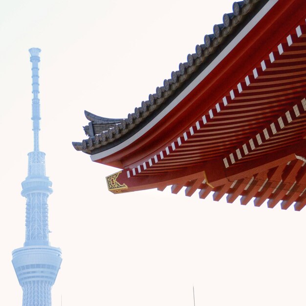 Foto angolo del tetto della pagoda