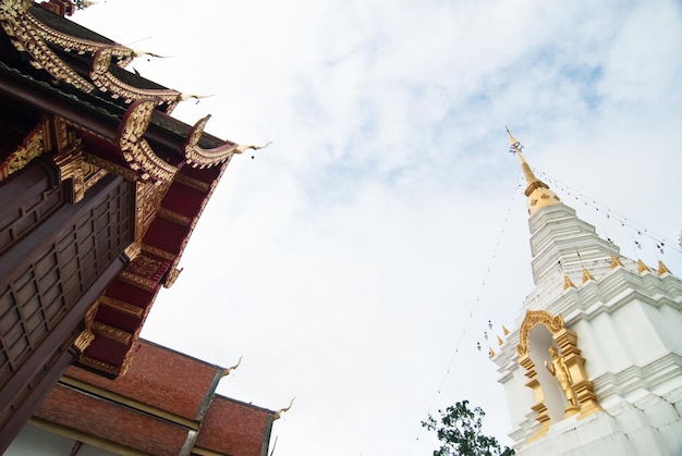 Pagoda in Thai Buddhism temple Chiang Mai