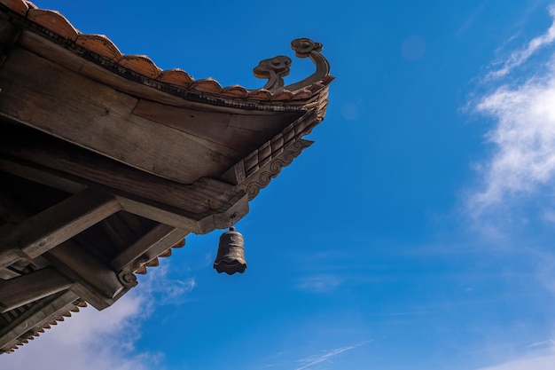 Pagoda at the top of mount Fanispan Sapa region Lao Cai Vietnam The Grand belfry Vong Linh Cao Dai is the guard tower on the main axis of Bich Van Zen Monastery