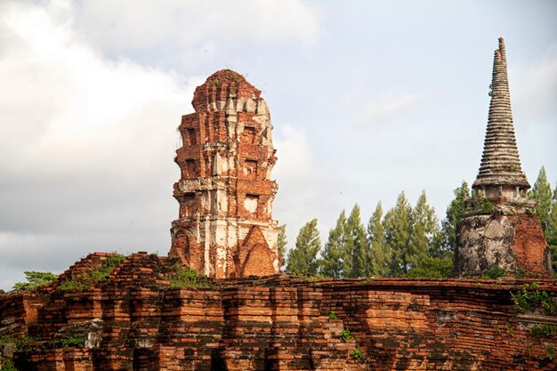 Photo pagoda at wat chaiwattanaram temple ayutthaya thailand