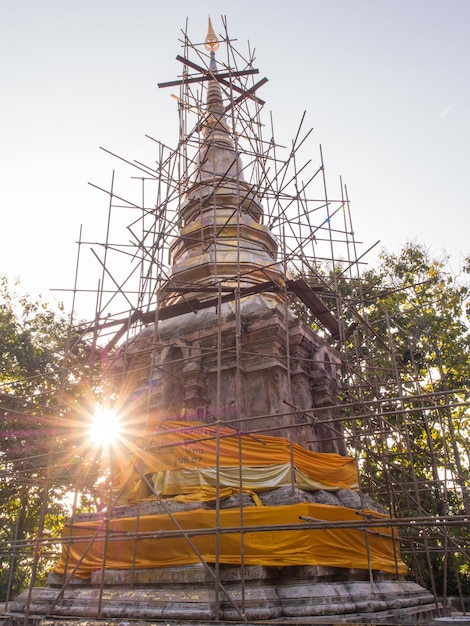 Pagode en tempelbouw in Chiangrai, Noord-Thailand