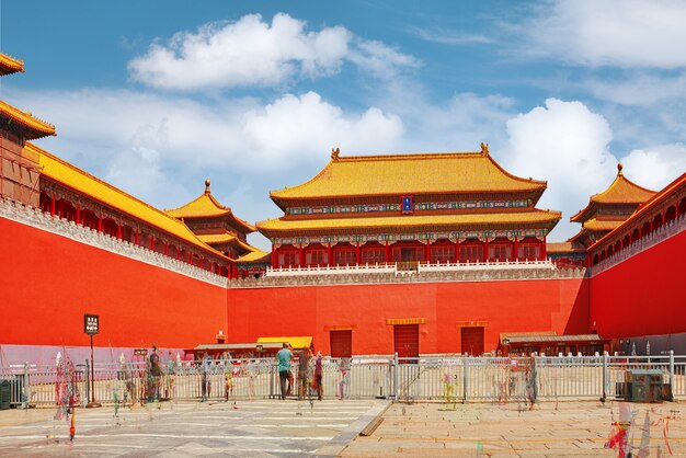 Pagoden, pagodes binnen het grondgebied van het Verboden Stadsmuseum in Peking in het hart van de stad, China.