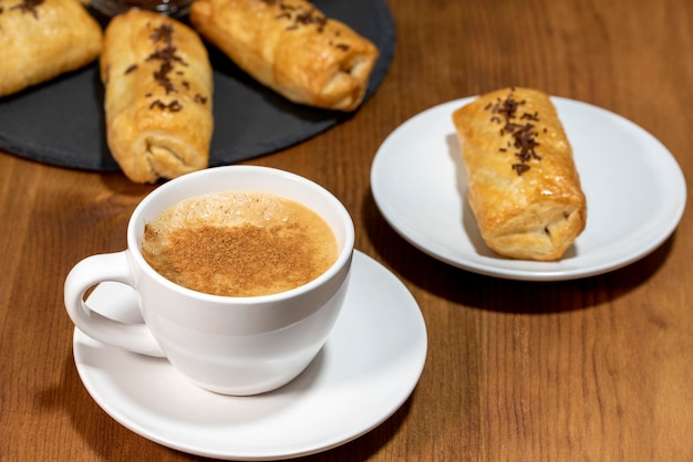 Pain au chocolat and coffee