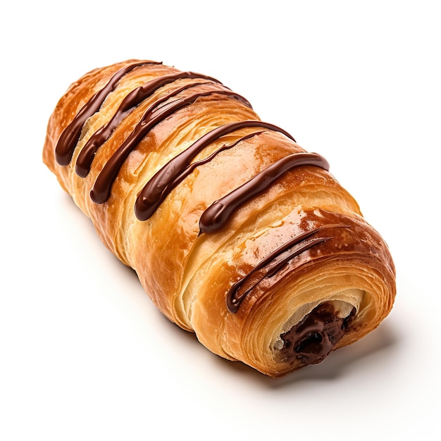 Pain au chocolat isolated on white background