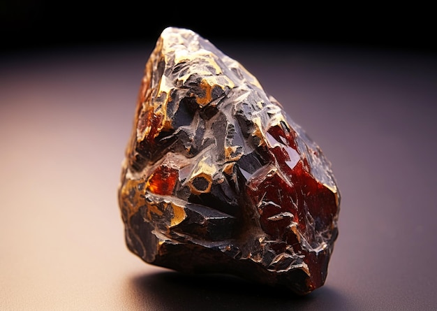 Painite is een zeldzame kostbare natuursteen op een zwarte achtergrond gegenereerd door AI