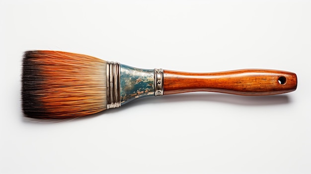 Paint brush isolated on white background with clipping path Top viewgenerative ai