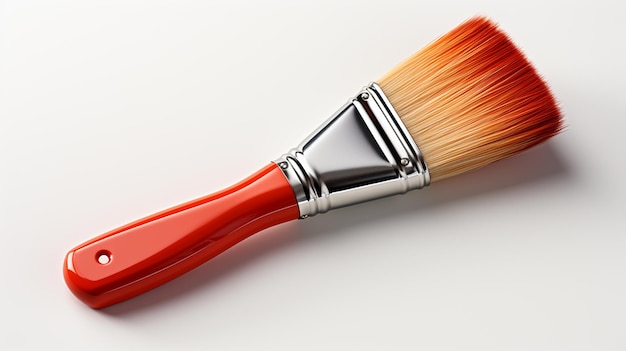 Paint brush isolated on white background with clipping path Top viewgenerative ai