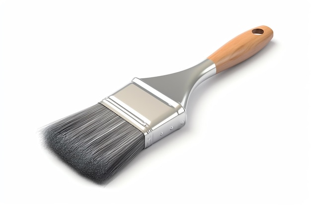 A paint brush with a wooden handle