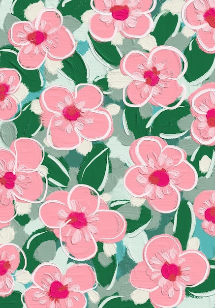 paint brushes flower garden le jardin printable pattern