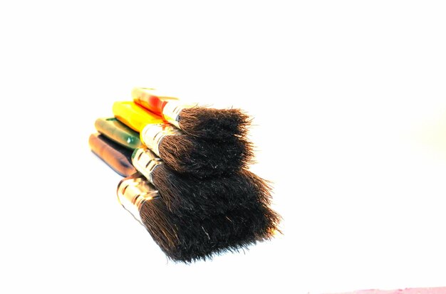 Paint brushes with black bristles