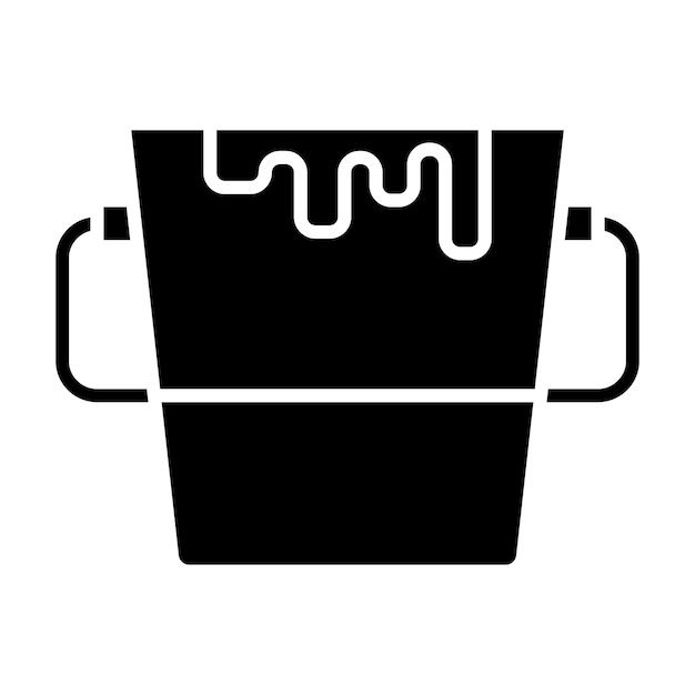 Paint Bucket Glyph Solid Black Illustration