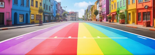 Paint can be used to create a decorative and colorful road surface