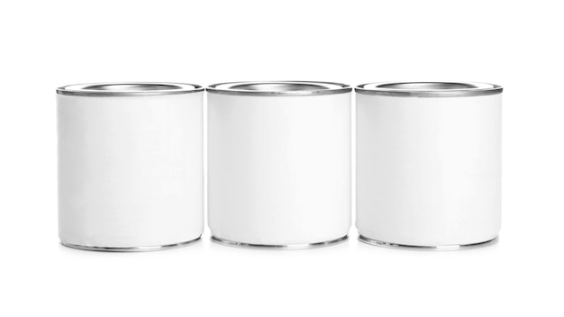 Paint cans isolated on white