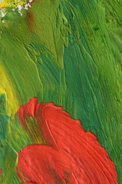 Paint paper red green creative art therapy close-up