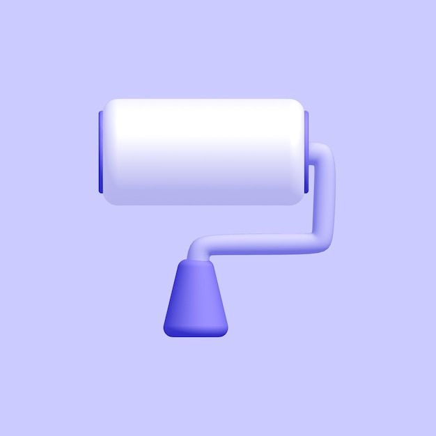 Paint Roller icon Isolated on blue 3D Render