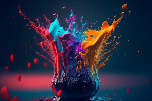 Paint splashes against a white backgroundVertical shot ai