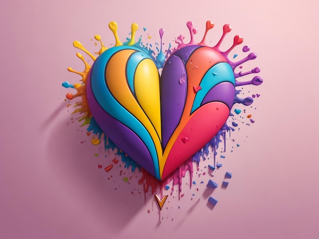 Paint splatter heart Vector illustration