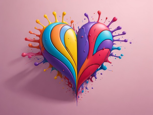 Paint splatter heart Vector illustration