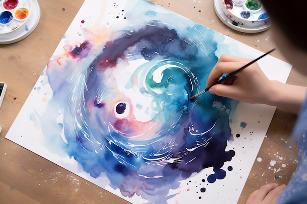 Paint a watercolor illustrations showcasing different types of Senary generate ai