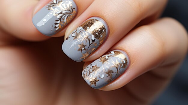 Photo paint winter season nails