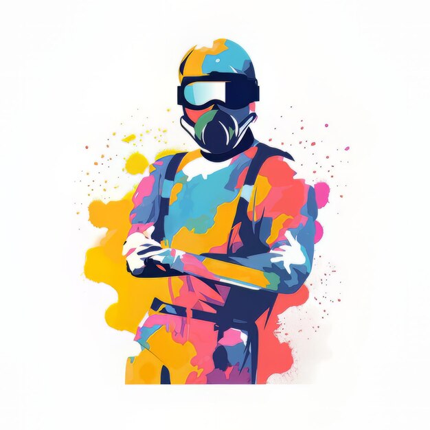 paintball gamer illustratie