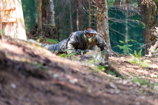 Paintball Players Hiding